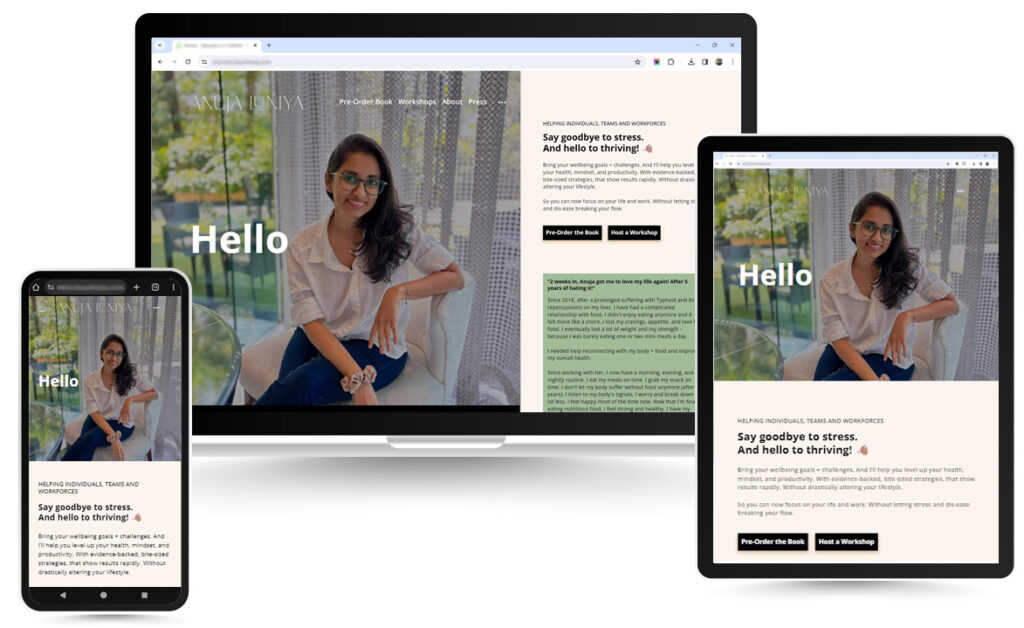 Anuja Luniya - responsive ewbsite designed by episkope